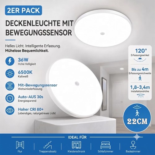 Plafoniera led con - 2x,