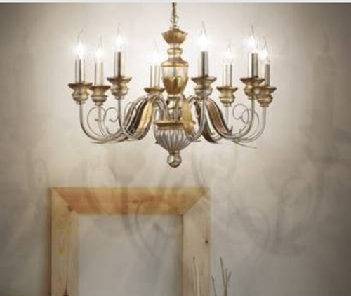 Lampadario legno grigio - grigio, oro