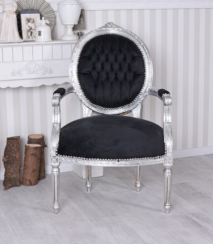 Poltrona stile barocco argento - poltrona,